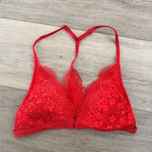 Victorias Secret Elegant Red Lace Bralette